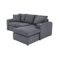 Sala Selena gris oscuro de Deurope, conjunto de sofá y sillones con cojines en sala moderna y elegante.