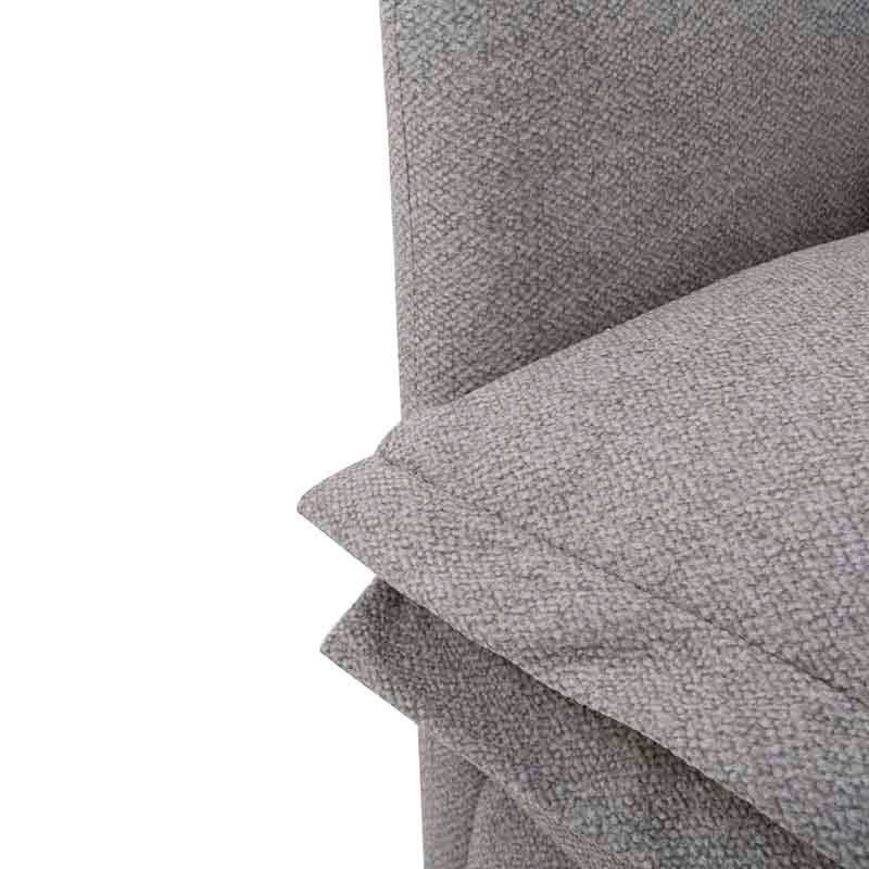 Sala Alejandría chaise derecha de tapiz gris claro, sala de salón de estilo moderno con dimensiones 248x160x90 cm.