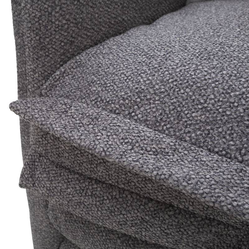 Sala Alejandría chaise derecha de tapiz gris claro, con diseño moderno y respaldo cómodo, de la marca deurope.com.mx.