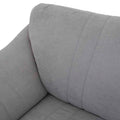 Sala Amara de color gris claro en tapiz de tela, con estructura moderna y dimensiones de 276 cm de ancho, 92 cm de alto y 95 cm de fondo.