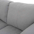 Sala Amara de tapiz gris claro, con estructura de sala de tamaño 276 cm de ancho, 92 cm de alto y 95 cm de fondo.