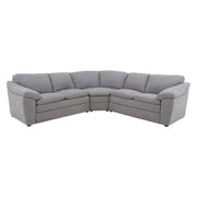 Sala Amara de tapiz gris claro con estructura de sala, dimensiones 276 cm de ancho, 92 cm de alto y 95 cm de fondo.