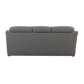 Juego de sala Marsella gris de cuero sintético con sofá, love seat y sillón, estilo moderno y elegante para sala de estar.