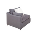 Módulo lateral izquierdo para sala Francesca en gris oscuro, tapizado en tela, con dimensiones de 102x88x93 cm, deurope.com.mx
