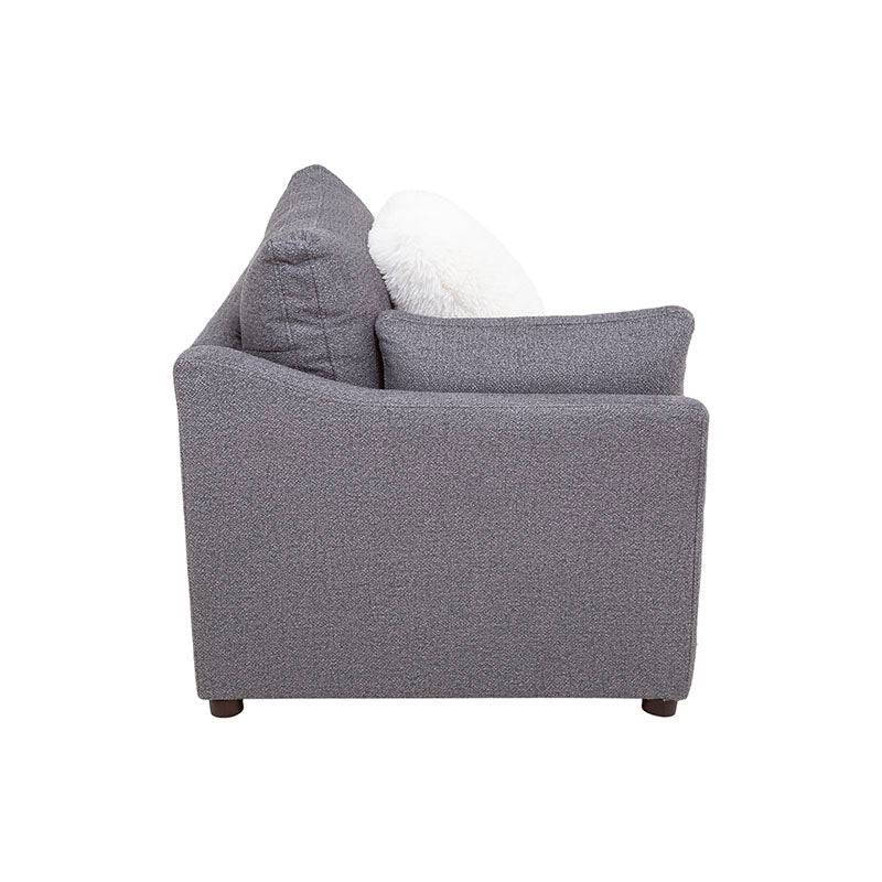 Módulo lateral izquierdo para sala Francesca en tela gris oscuro, de europe.com.mx, con tapizado en tela plano y medidas de 102x88x93 cm.