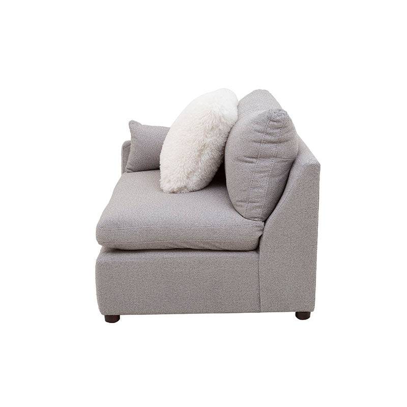Módulo de sala lateral izquierdo de la colección Francesca en tela gris oscuro, de Deurope, con dimensiones de 102x88x93 cm.