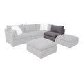 Juego de sala Francesca de color gris oscuro, incluye sillón central y muebles con textura afelpada y tejido plano.