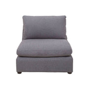 Juego de sala Francesca de 6 piezas en gris oscuro con textura afelpada, incluye sillón central, dimensiones 86x88x93 cm.