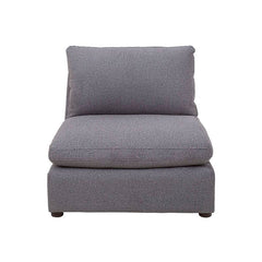 Juego de sala Francesca de 6 piezas en gris oscuro con textura afelpada, incluye sillón central, dimensiones 86x88x93 cm.