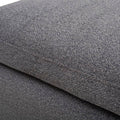 Juego de sala Francesca de 6 piezas en tela gris oscuro con textura afelpada, incluye sofá y taburetes, deupeure.com.mx