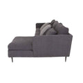 Sala Jess con chaise derecha en color gris, sofá de sala moderna de marque deurope.com.mx, vista lateral del mueble.