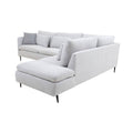 Sala Jess con chaise de Deurope en tela marfil, con diseño moderno y estructura amplia, mide 280 cm de largo y 93 cm de alto.