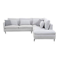 Sala Jess con chaise de tapiz marfil, sofá con chaise longue, deurope.com.mx, estructura y cojines acolchados.