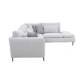 Sala Jess con chaise de tapiz marfil, sofá de tela con chaise longue, dimensiones: 280x93x238 cm, estilo moderno deurope.com.mx