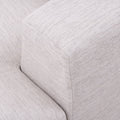 Sala San Miguel Chaise deurope.com.mx, sofá con chaise en marfil, tejido plano con textura afelpada, vista frontal.