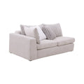 Módulo de sala San Miguel loveseat lateral de tejido plano con textura afelpada, en color marfil, con dimensiones de 178x81x103 cm.