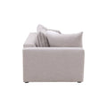Módulo de sala San Miguel Loveseat lateral deupeope.com.mx, tejido plano con textura afelpada en color marfil, vista frontal.