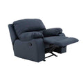 Sillón individual de la sala Enzo III en cuero azul cobalto, con diseño moderno y cómodo, marca deurope.com.mx
