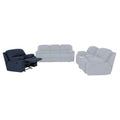 Sillón individual de la sala Enzo III en cuero azul cobalto, con diseño moderno y cómodo, de la marca deurope.com.mx.