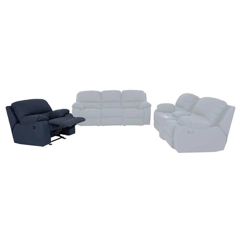 Sala Enzo III Sillón Reclinable Manual Azul Cobalto