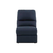Sillón central de la sala Enzo III de piel azul cobalto, módulo de sala de estilo moderno y elegante de deurope.com.mx