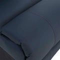 Sillón central de la sala Enzo III de Deurope, módulo azul cobalto de piel y leather touch, con dimensiones de 60x97x100 cm.