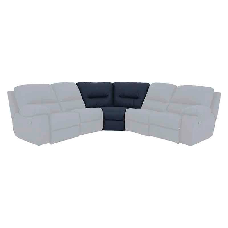 Sala Enzo III Esquinero Color Azul Cobalto, en Piel y Leather Touch, Dimensiones: Frente 100 cm Alto 97 cm Fondo 100 cm