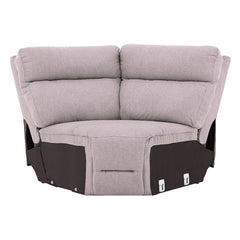 Módulo de sala esquinero Sala Pauda II en gris de tapiz de tela, muestra el frente, altura 105 cm, fondo 90 cm, de deurope.com.mx