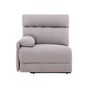 Módulo lateral izquierdo de sala Pauda II de tapiz gris, deurope.com.mx, con estructura de 105 cm de alto y 90 cm de fondo.
