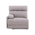 Módulo lateral izquierdo de sala Pauda II en gris de tela, de la marca deurope.com.mx, con tapizado plano y dimensiones.