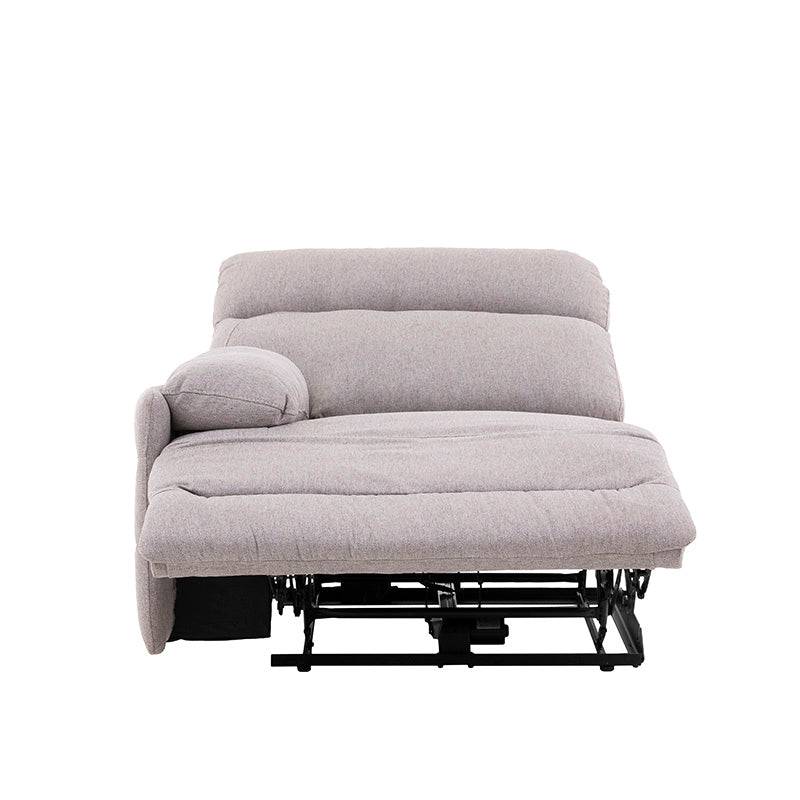 Módulo lateral izquierdo de sala Pauda II de color gris tapizado en tela, deurope.com.mx, con dimensiones de 105x100x90 cm.