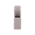 Sala Pauda II deurope.com.mx, sala modular gris con consola, tapizado en tela, con dimensiones de 30 cm de alto y 90 cm de fondo.