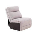 Módulo de sala Pauda II de europe.com.mx, sillón central gris tapizado en tela, con frente de 80 cm, alto 100 cm y fondo 90 cm.