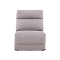 Sillón central reclinable de la sala Pauda II en tono gris, módulo de sala de tapiz en tela, frente 80 cm, alto 100 cm, fondo 90 cm.