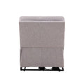 Módulo de sala Pauda II deurope.com.mx, sillón central reclinable en gris con tapiz de tela, frente 80 cm, alto 100 cm, fondo 90 cm