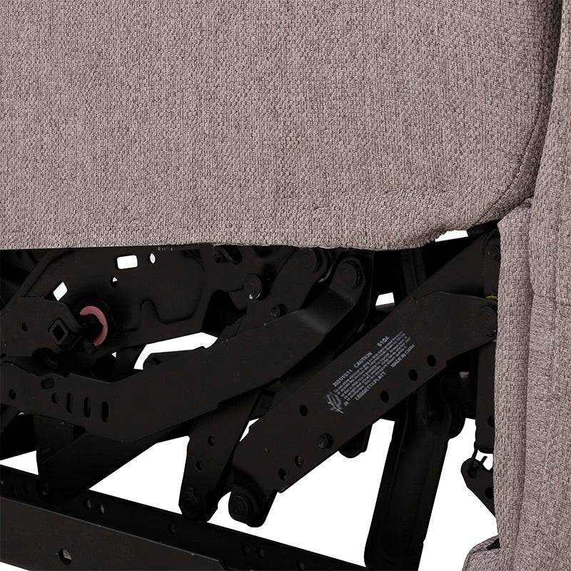 Sillón central reclinable de la sala Pauda II en tapiz gris, módulo de sala de tamaño 80x100x90 cm, deurope.com.mx