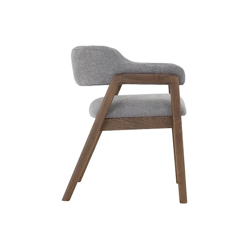 Silla de comedor gris oscuro de la marca deurope.com.mx, modelo Balam, con diseño moderno y estructura de madera.