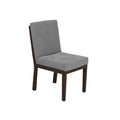 Juego de comedor Quetzal de 7 piezas con sillas gris y mesa de madera, ideal para espacios modernos y elegantes