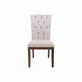 Silla de comedor Creta II de deurope.com.mx en color tabaco con tela tejida, vista frontal, medidas 55x105x70 cm