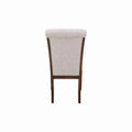 Silla de comedor Creta II de Deurope en tela tejida color tabaco, vista frontal, con dimensiones de 55x105x70 cm