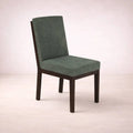 Juego de comedor Quetzal de 7 piezas con sillas verdes y diseño moderno, ideal para comedor elegante y funcional.