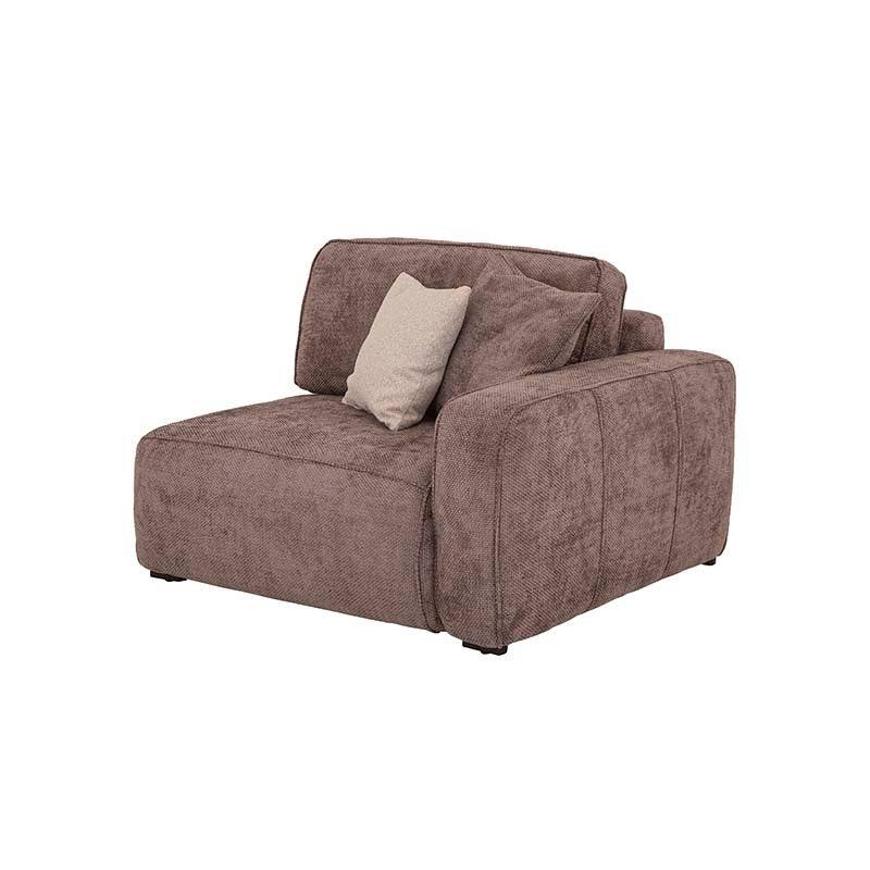 Sillón lateral derecho de la sala Megan deupeuro.com.mx en color beige, módulo de sala moderno y cómodo.