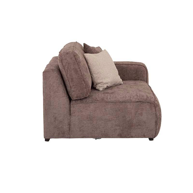 Sillón lateral derecho de la sala Megan de Deurope en color beige, módulo de sala moderno y cómodo.