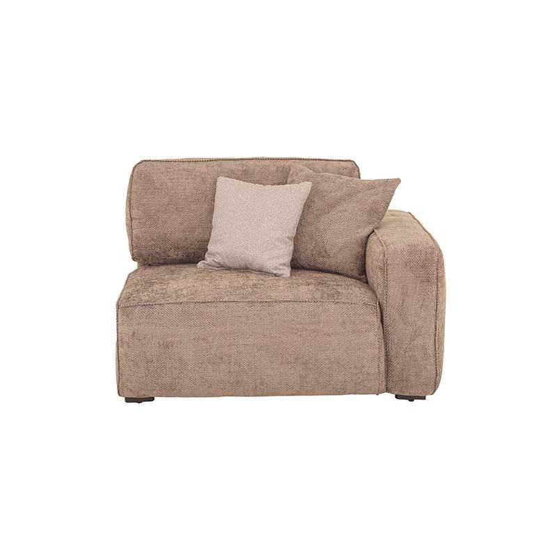 Sillón lateral derecho de la sala Megan, módulo de sala de color beige, diseño moderno y cómodo.