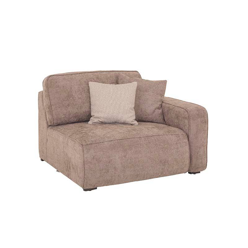 Sillón lateral derecho de la sala Megan en color beige, módulo de sala deurope.com.mx.