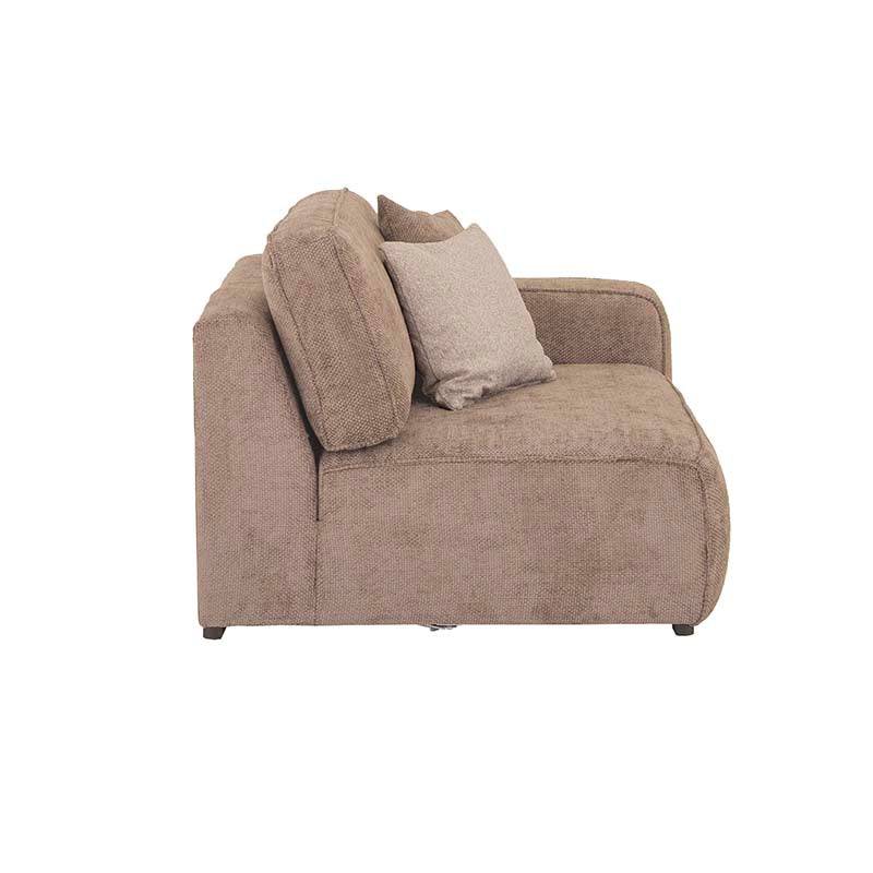 Sillón lateral derecho de la sala Megan en color beige, módulo de sala de la marca deurope.com.mx, con cojines y estructura moderna
