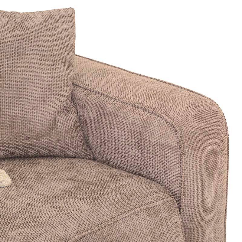 Sillón lateral derecho de la sala Megan en color beige, módulo de sala deurope.com.mx, con cojines cómodos y diseño moderno.