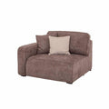 Sillón lateral izquierdo de la sala Megan de Deurope, módulo de sala beige con diseño cómodo y moderno.