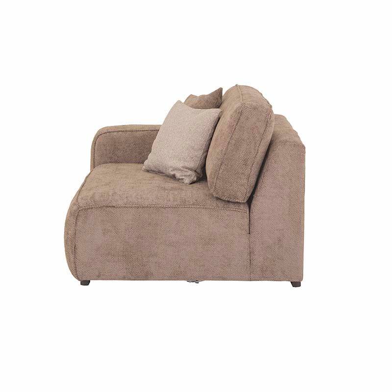 Sillón lateral izquierdo de la sala Megan en color beige, módulo de sala deupeope.com.mx, con tapizado cómodo y moderno