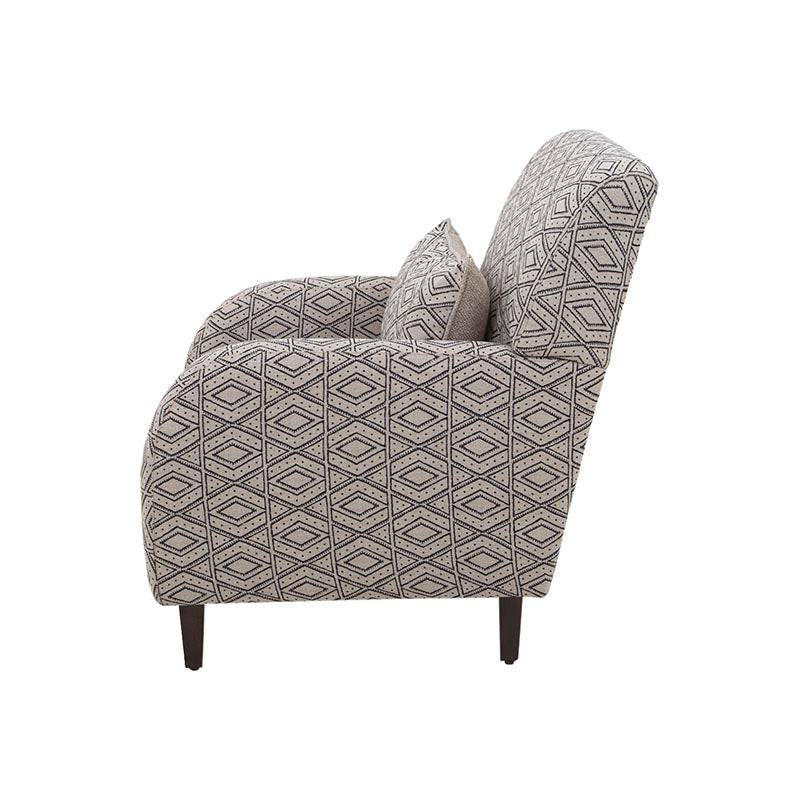 Sillón ocasional Quebec de tejido plano con textura afelpada, en color café, con dimensiones de 78x98x95 cm.